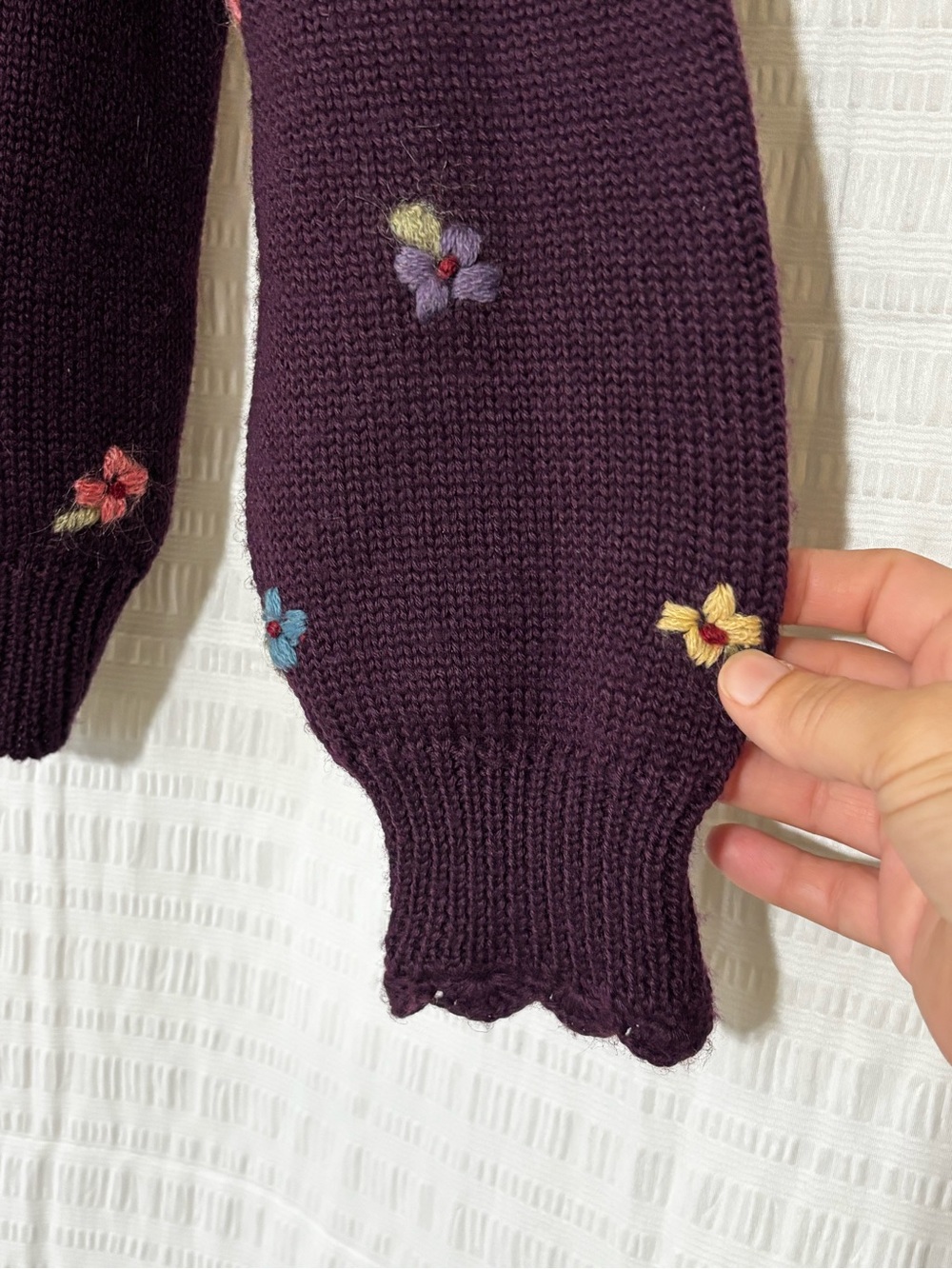 Vintage Herman Geist Hand Embroidered Floral Cardigan Sz Small - Picture 2 of 7